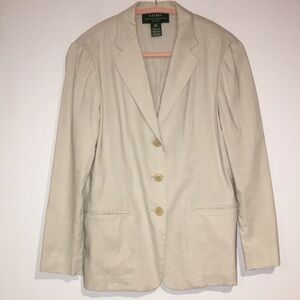 Lauren Ralph Lauren Petites natural linen blazer size 8P